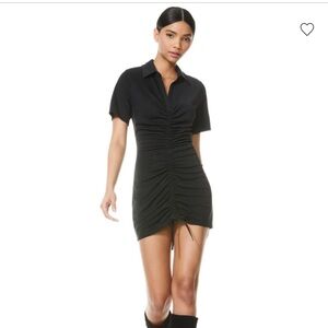 Alice and Olivia MARSHA RUCHED POLO MINI DRESS